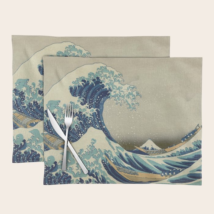 The Classic Japanese Great Wave off Kanagawa Print by Hokusai Placemat Gallery Image 1