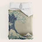 The Classic Japanese Great Wave off Kanagawa Print by Hokusai Duvet Cover Gallery Image 6
