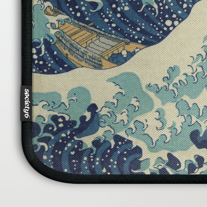 The Classic Japanese Great Wave off Kanagawa Print by Hokusai Laptop Sleeve Gallery Image 3