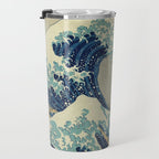 The Classic Japanese Great Wave off Kanagawa Print by Hokusai Travel Mug Gallery Image 3