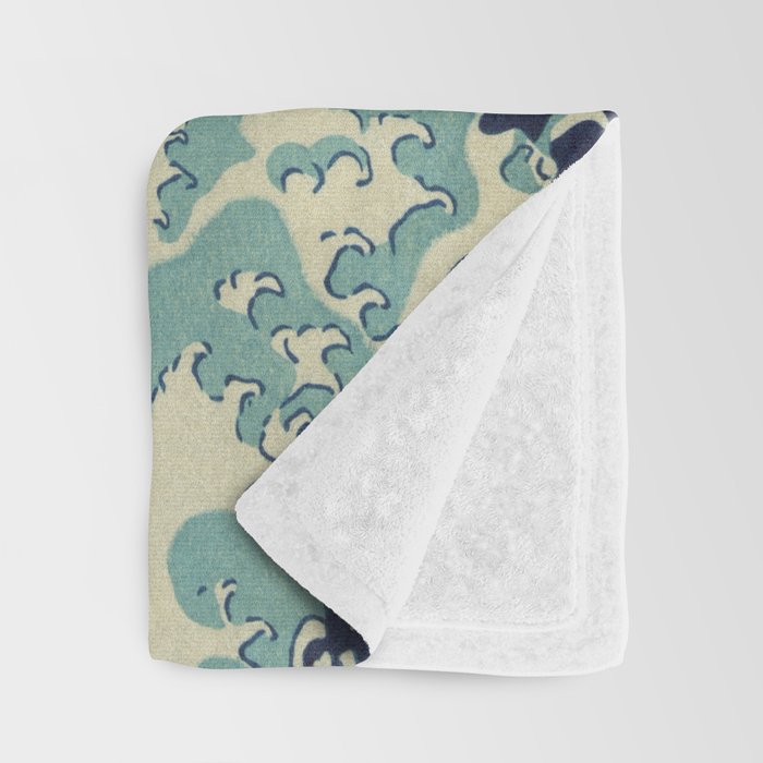 The Classic Japanese Great Wave off Kanagawa Print by Hokusai Throw Blanket Gallery Image 3