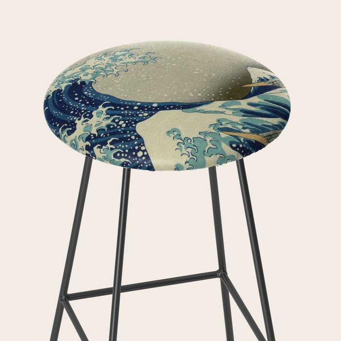 The Classic Japanese Great Wave off Kanagawa Print by Hokusai Stool Gallery Image 2