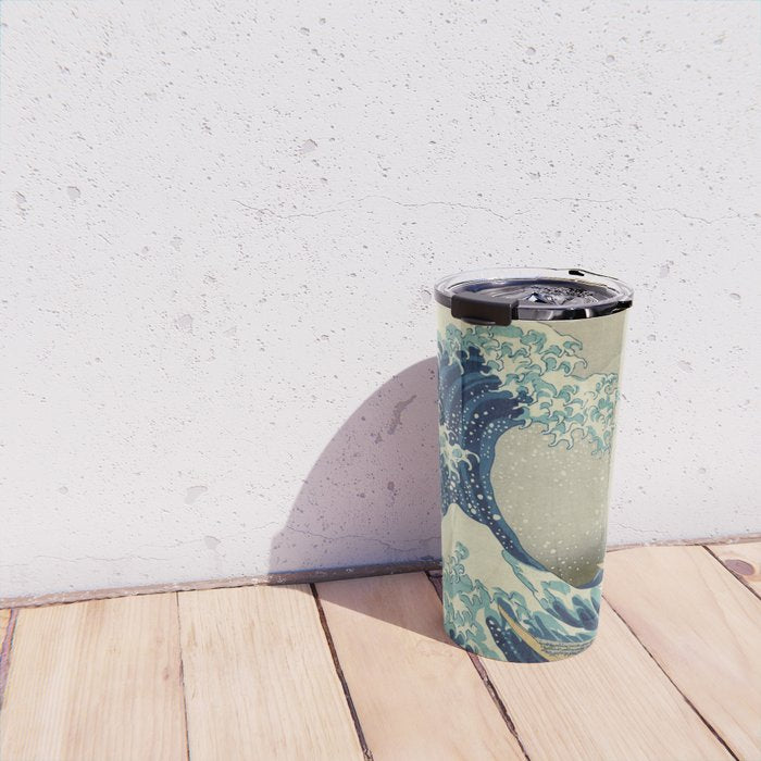 The Classic Japanese Great Wave off Kanagawa Print by Hokusai Travel Mug Gallery Image 4