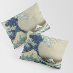 The Classic Japanese Great Wave off Kanagawa Print by Hokusai Pillow Sham Gallery Image 3