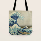The Classic Japanese Great Wave off Kanagawa Print by Hokusai Tote Bag Gallery Image 1