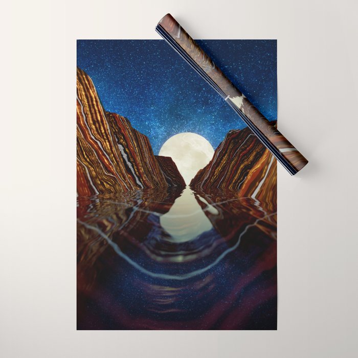 Moon Reflection Wrapping Paper Gallery Image 1