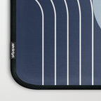 Geometric Lines in night Blue 10 (Rainbow and Sun Abstract) Laptop Sleeve Gallery Image 3