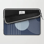 Geometric Lines in night Blue 10 (Rainbow and Sun Abstract) Laptop Sleeve Gallery Image 2