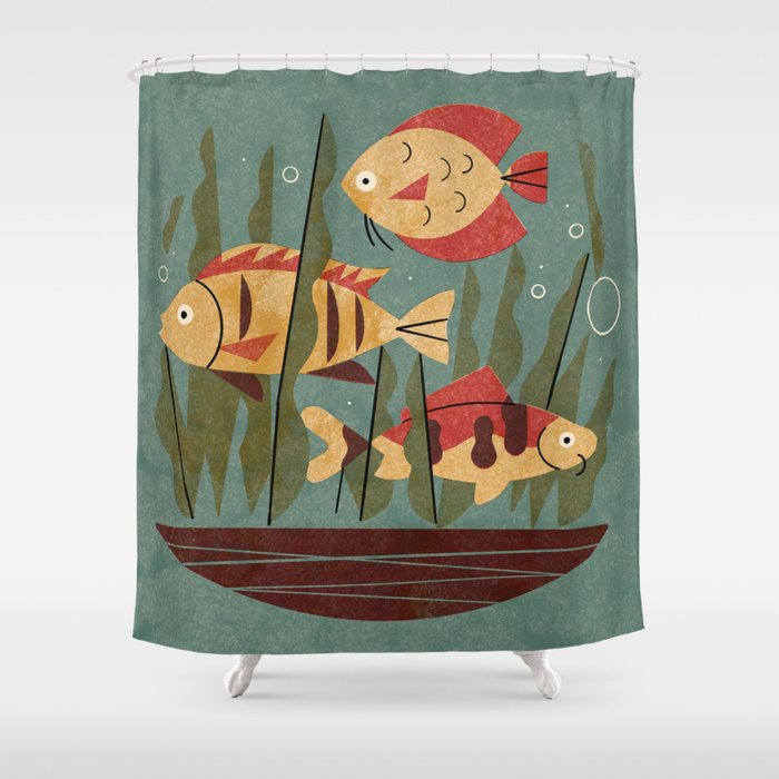 Fish and Seaweed Shower Curtain Gallery Image 1
