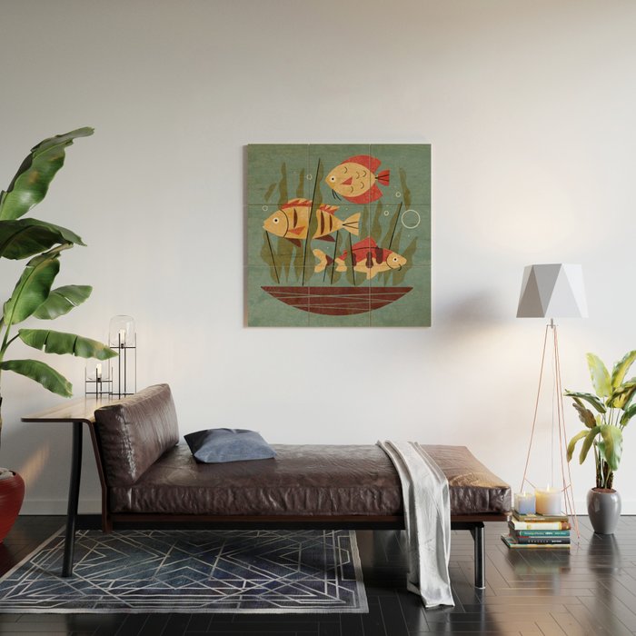 Fish and Seaweed Wood Wall Art Gallery Image 2