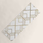 Geometrical white faux gold elegant stylish diamonds Yoga Mat Gallery Image 1