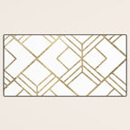 Geometrical white faux gold elegant stylish diamonds Desk Mat Gallery Image 3