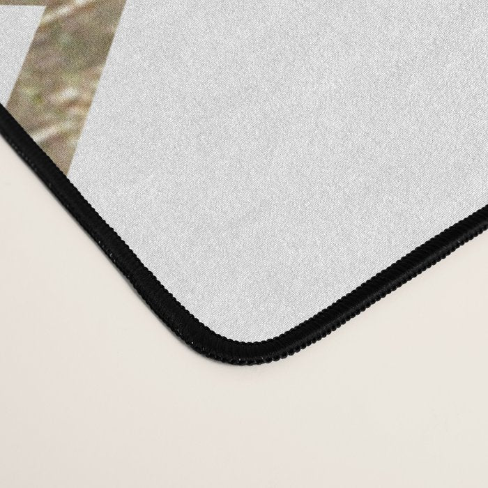 Geometrical white faux gold elegant stylish diamonds Desk Mat Gallery Image 4