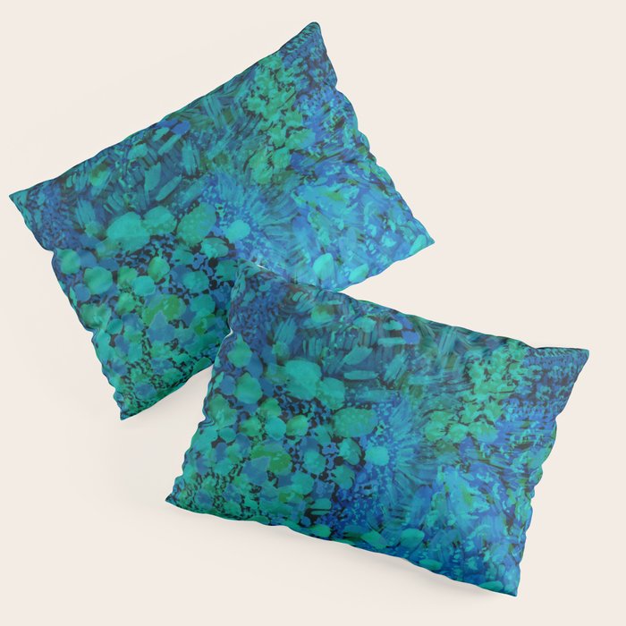 Peacock Watercolor Painting Pillow Sham Gallery Image 3