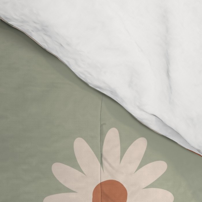 Sage green daisy pattern Comforter Gallery Image 4