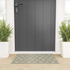 Sage green daisy pattern Welcome Mat Gallery Image 3