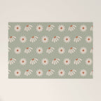 Sage green daisy pattern Welcome Mat Gallery Image 1