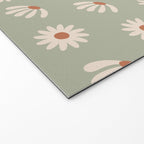 Sage green daisy pattern Welcome Mat Gallery Image 2