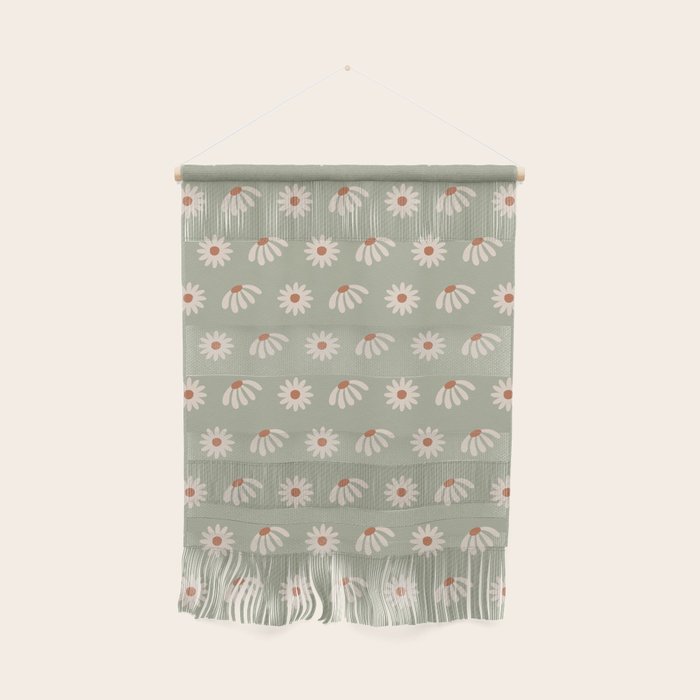 Sage green daisy pattern Wall Hanging Gallery Image 1