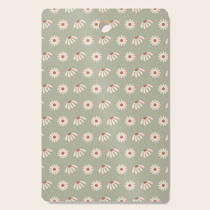 Sage green daisy pattern Cutting Board Gallery Image 1