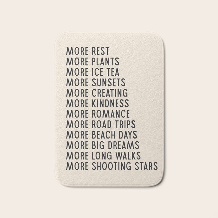More - Modern Typography Print Bath Mat Gallery Image 1
