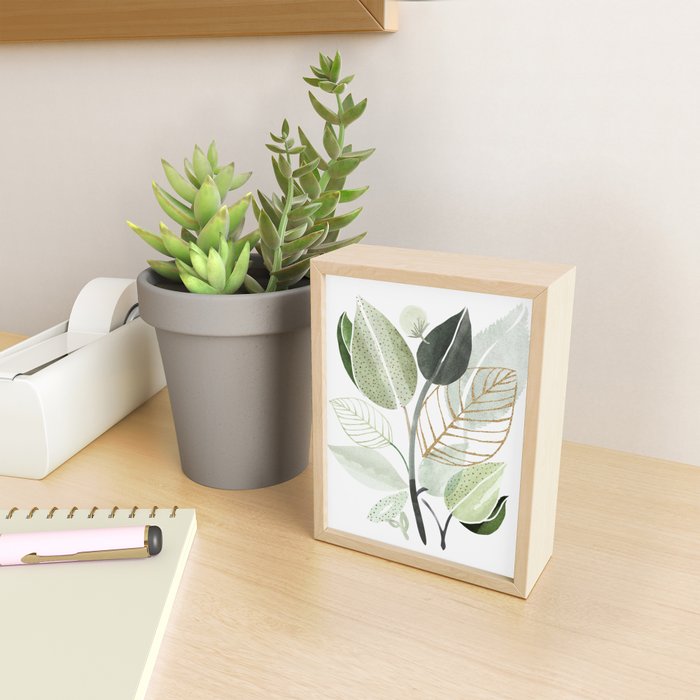 Forest Bouquet - Green Leaves Watercolor Mini Art Print Gallery Image 2