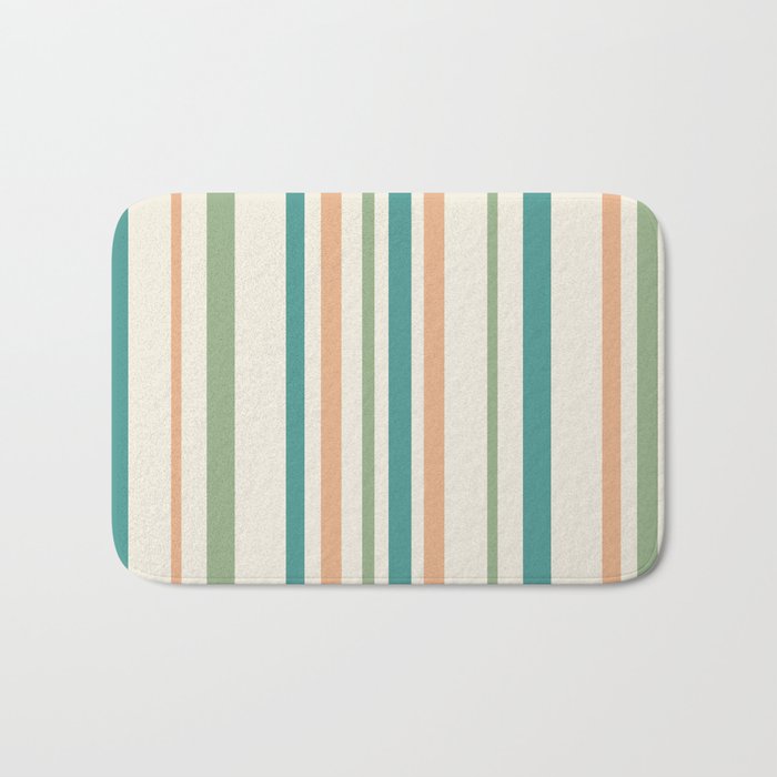 Classic Stripes XXVI - Natural Boho Bath Mat Gallery Image 1