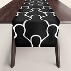 Black and white people crowd pattern Table Runner Gallery Image 1
