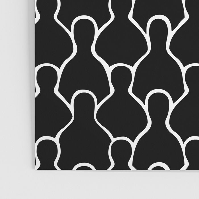 Black and white people crowd pattern Poster Gallery Image 3