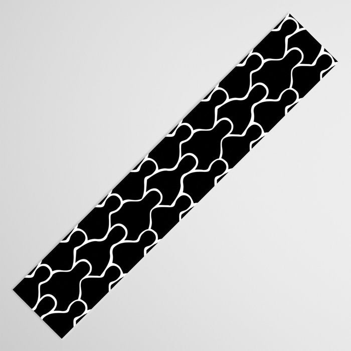 Black and white people crowd pattern Table Runner Gallery Image 3