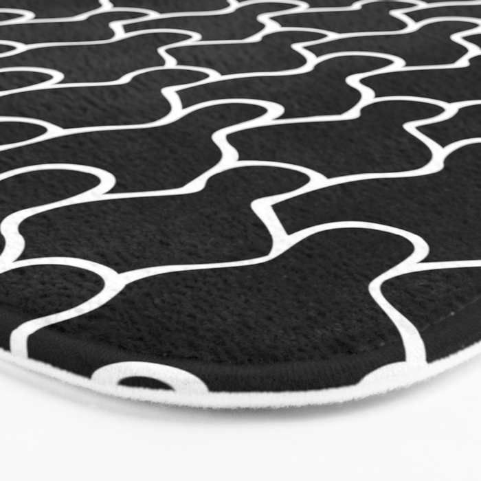 Black and white people crowd pattern Bath Mat Gallery Image 3