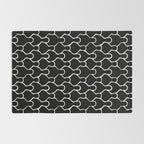 Black and white people crowd pattern Rug Gallery Image 2