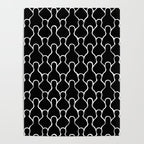 Black and white people crowd pattern Poster Gallery Image 4