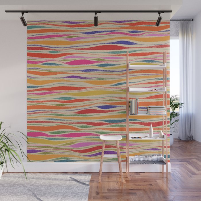 Irregular Lines / Summer Palette Wall Mural Gallery Image 1