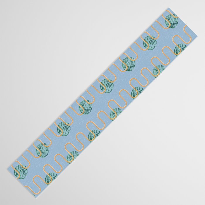 Abstract Fields in Blue-Grey & Green Table Runner Gallery Image 3