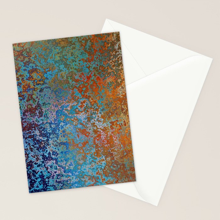 Vintage Rust, Copper and Blue Stationery Card Gallery Image 2