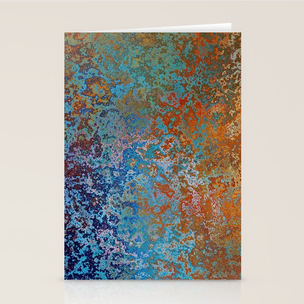 Vintage Rust, Copper and Blue Stationery Card Gallery Image 1