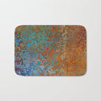 Vintage Rust, Copper and Blue Bath Mat Gallery Image 1