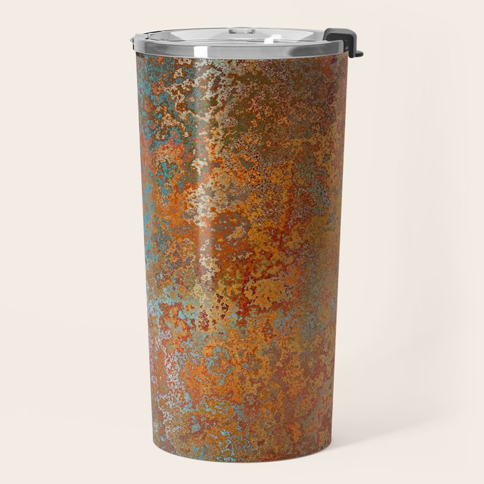 Vintage Rust, Copper and Blue Travel Mug Gallery Image 2