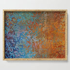 Vintage Rust, Copper and Blue Serving Tray Gallery Image 1