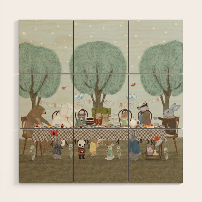 little tea party Wood Wall Art Gallery Image 1