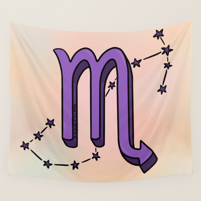 Scorpio Symbol Wall Tapestry Gallery Image 4