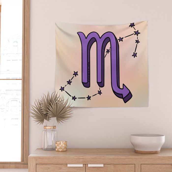 Scorpio Symbol Wall Tapestry Gallery Image 2