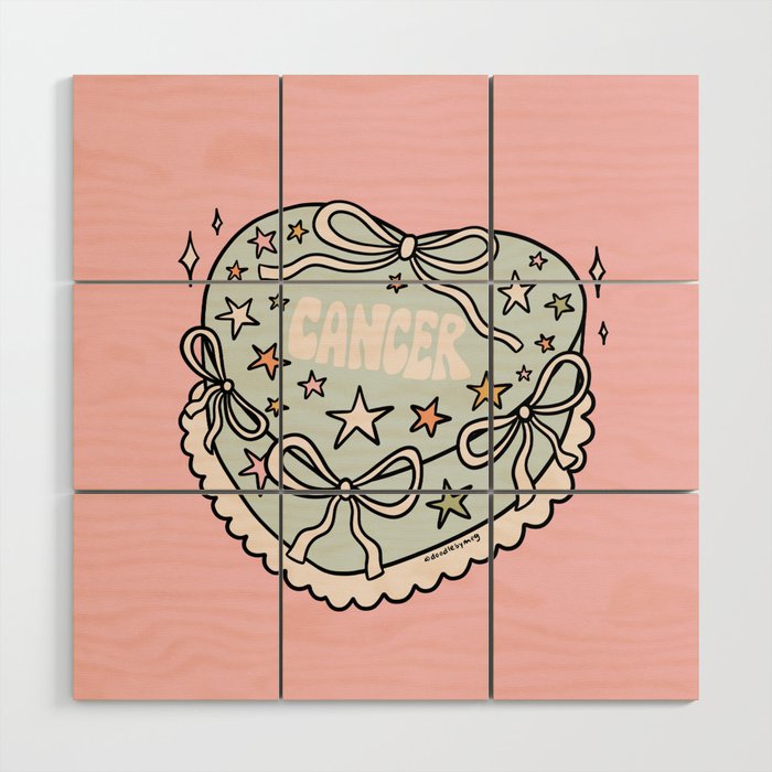 Cancer Heart Cake Wood Wall Art Gallery Image 1