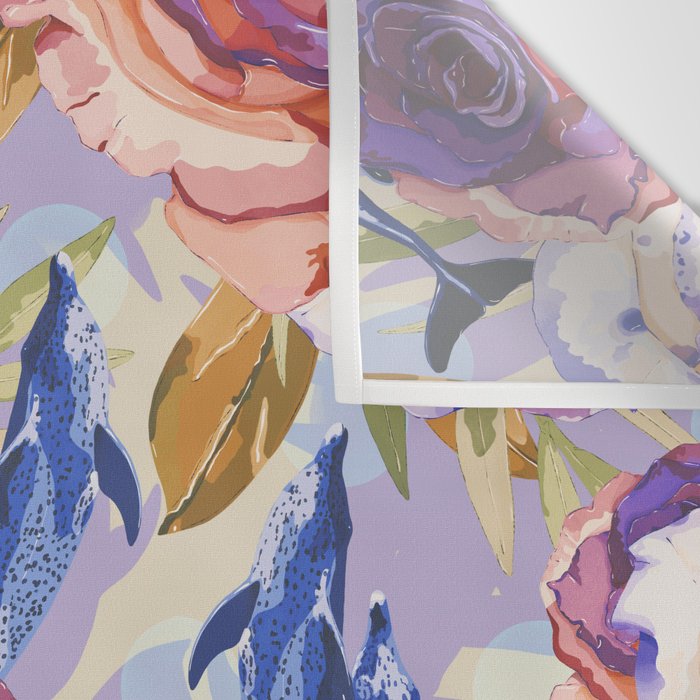 Dolphins in the roses A Wall Tapestry Gallery Image 3