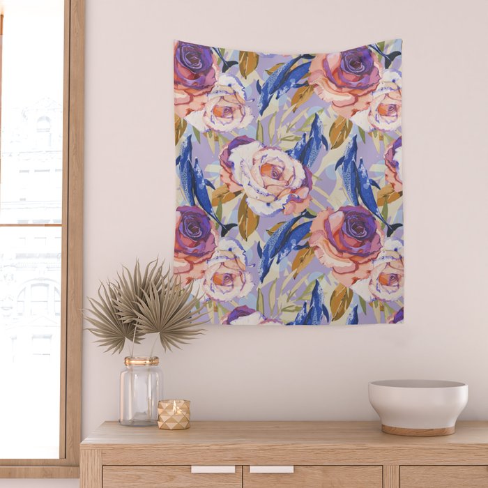 Dolphins in the roses A Wall Tapestry Gallery Image 2