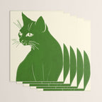 Minimalist Green Cat Wrapping Paper Gallery Image 3