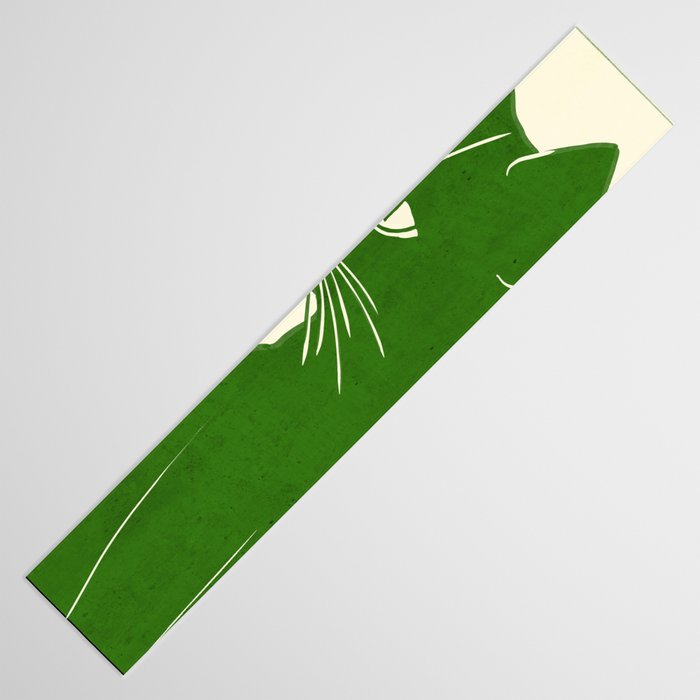 Minimalist Green Cat Table Runner Gallery Image 3