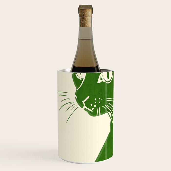 Minimalist Green Cat Wine Chiller Gallery Image 2