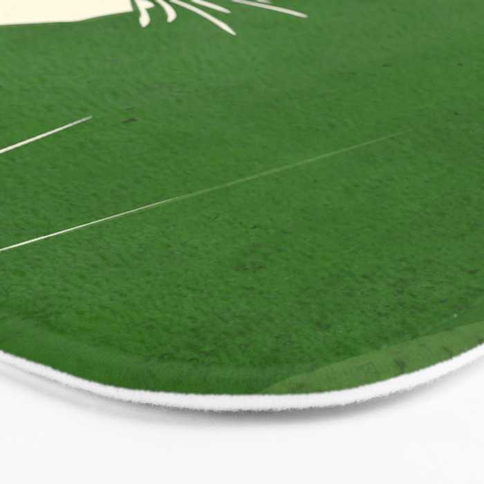 Minimalist Green Cat Bath Mat Gallery Image 3